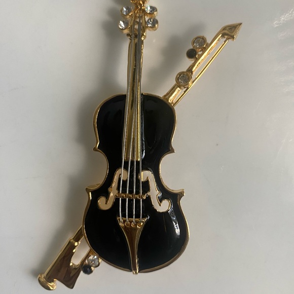 Vintage 🎻 Violin Brooch - Picture 2 of 3